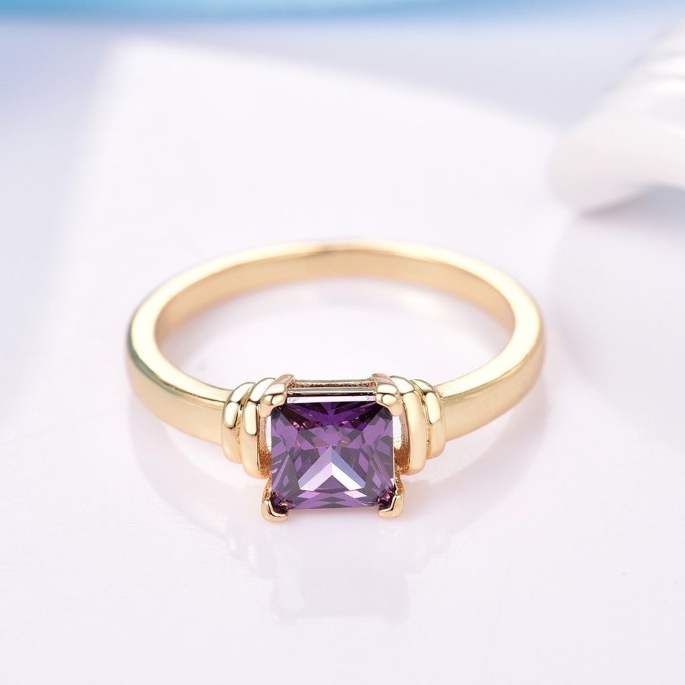 18 k Yellow Gold Filled Purple Amethyst#5 - Picture 3 of 3